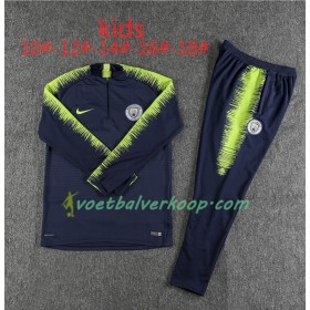 Manchester City Kind Trainings Sweatshirt Pak Donkerblauw Groen 2018/2019